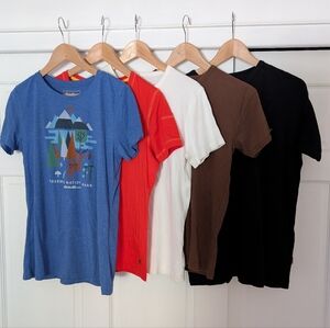 5 Tops T-Shirts Tees - Lands End - Eddie Bauer - Swedish Crocker - EMS - EUC - L